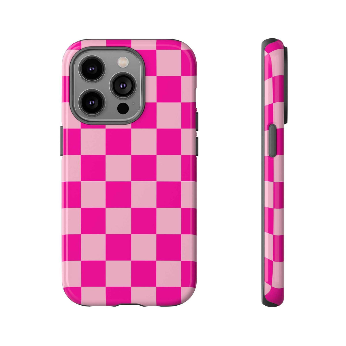 Pink Checkered Cell Phone Case - Various Sizes/Styles