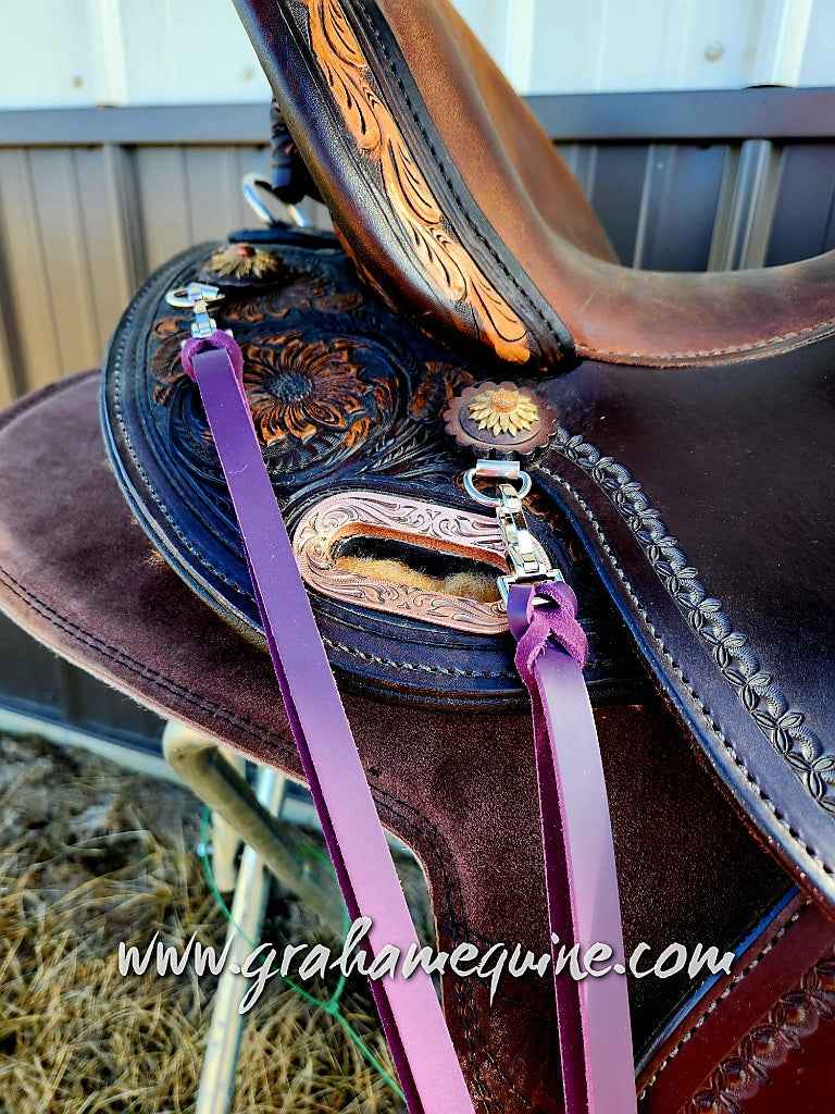 Dk. Purple Latigo Saddle Strings (Pair)