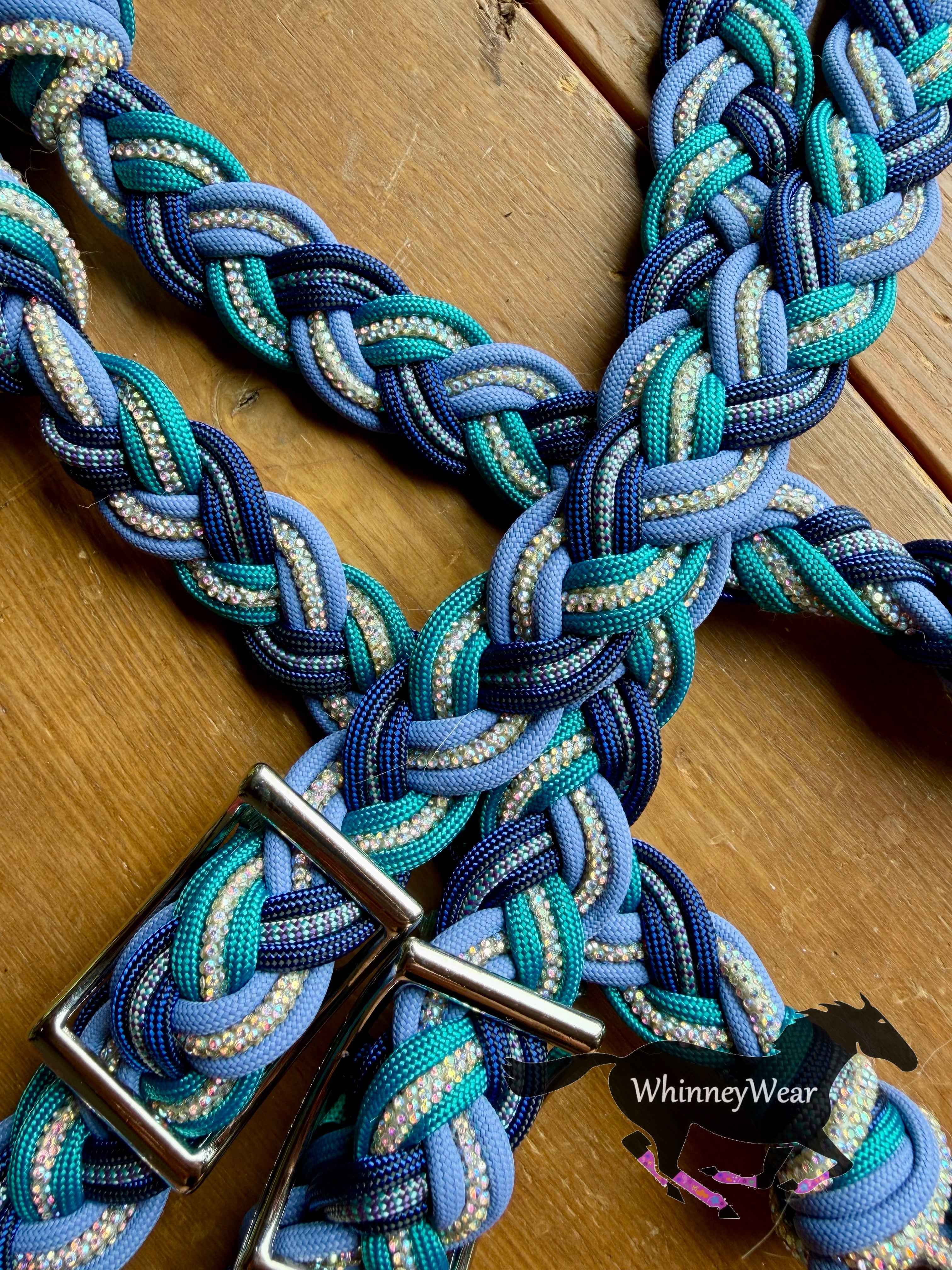8ft Galaxy Rhinestone Braided Reins
