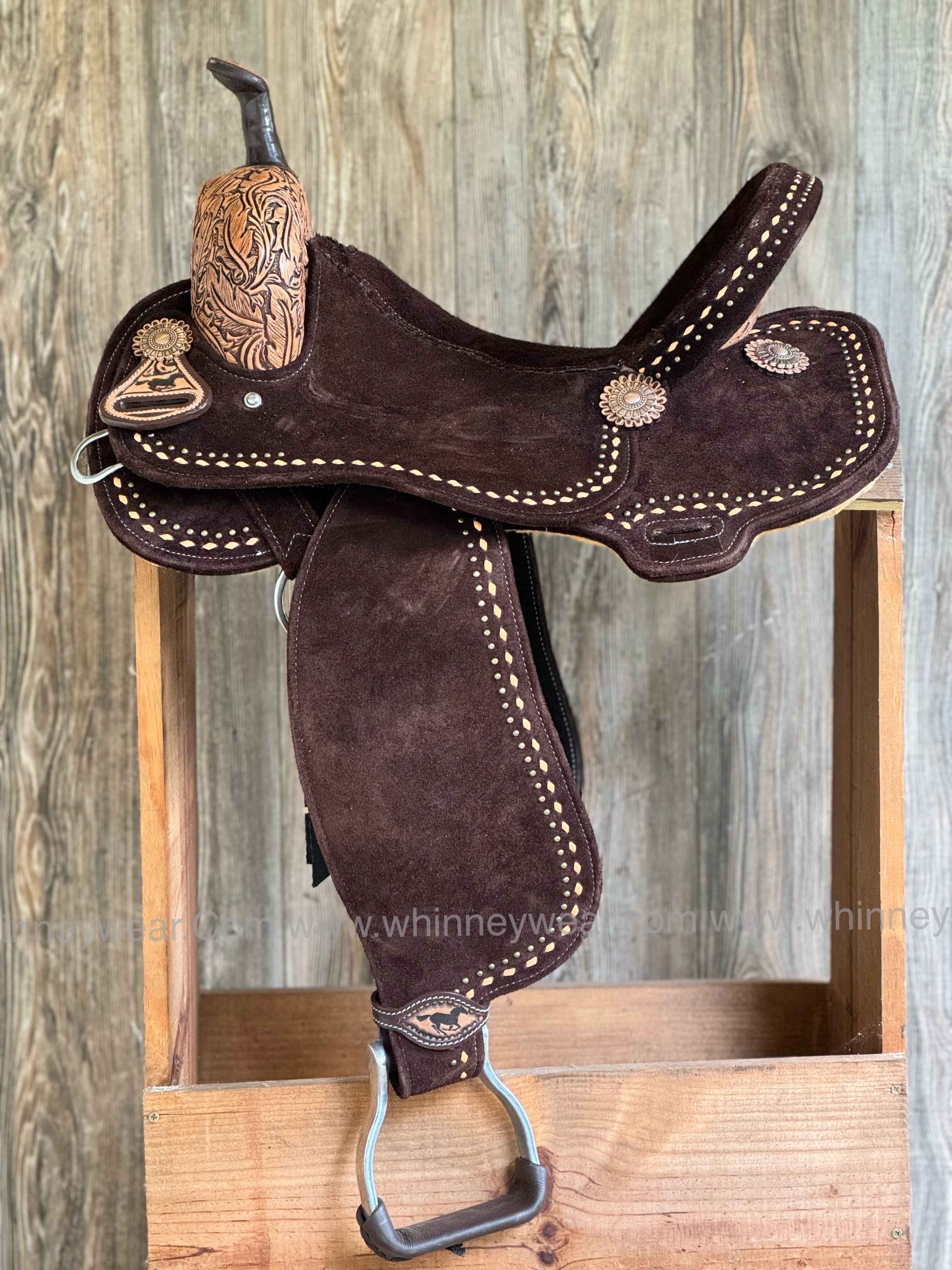 *Custom Feather Tooled Barrel Saddle - Upgrades Half Off*