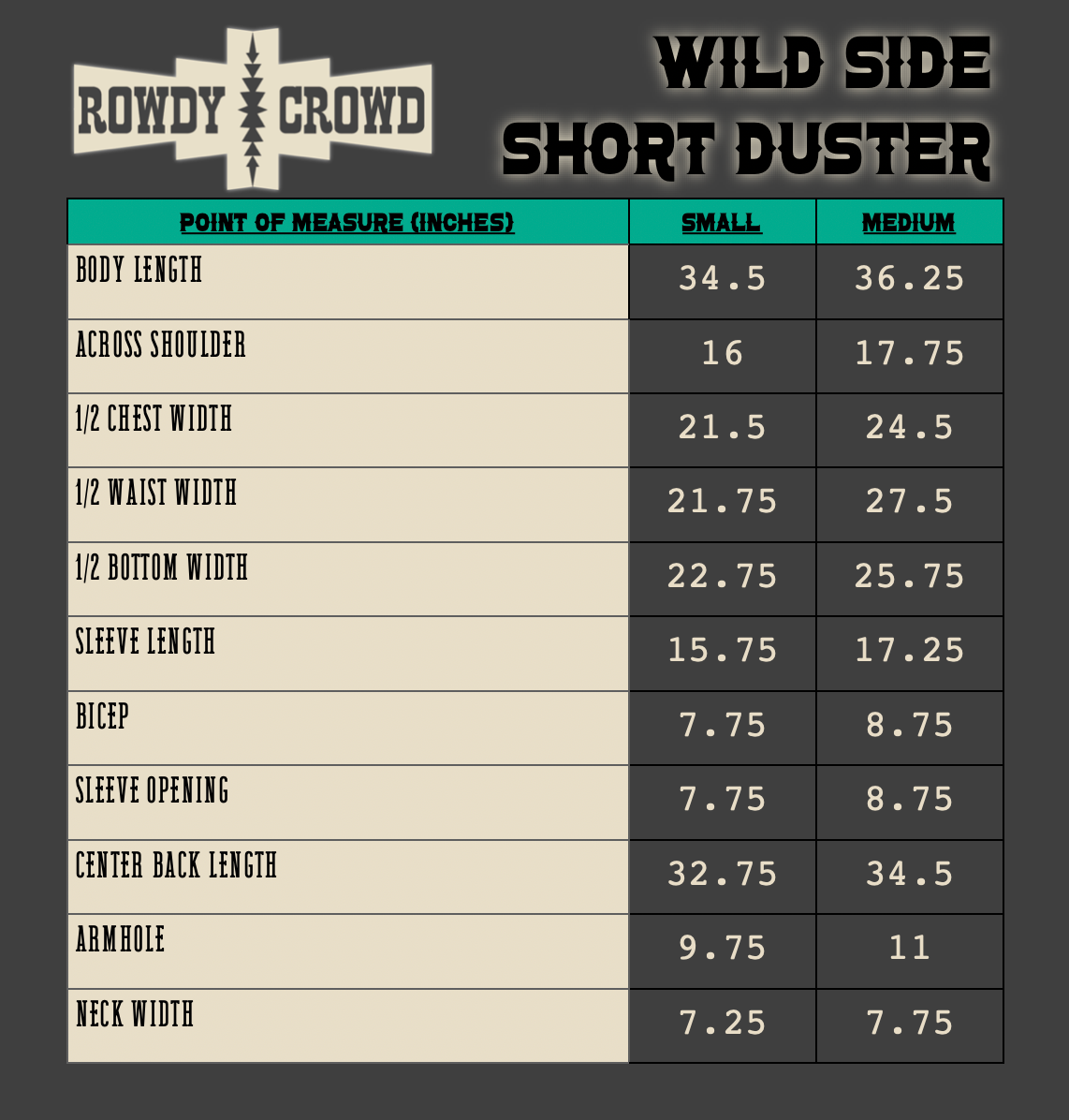 DS Wild Side Short Duster