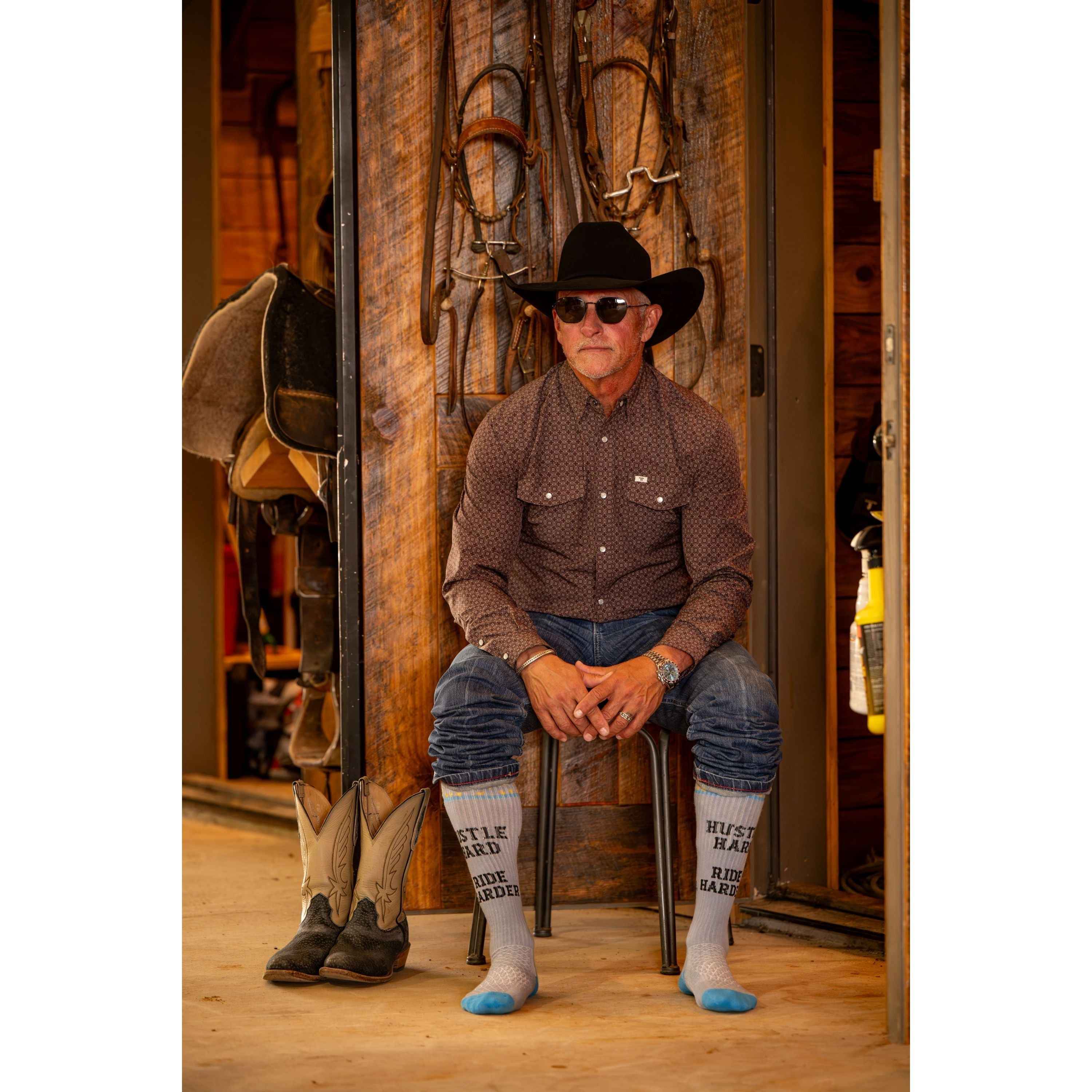 Bad Cowgirl Co. Hustle Hard, Ride Harder Performance Boot Socks