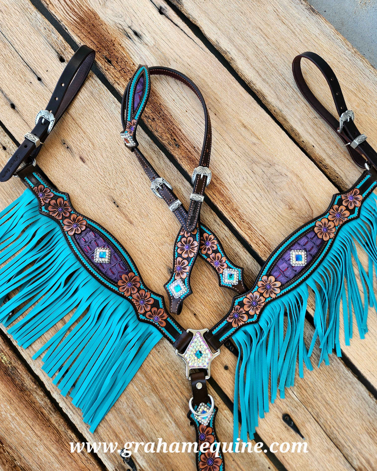 Purple Floral & Turquoise Set