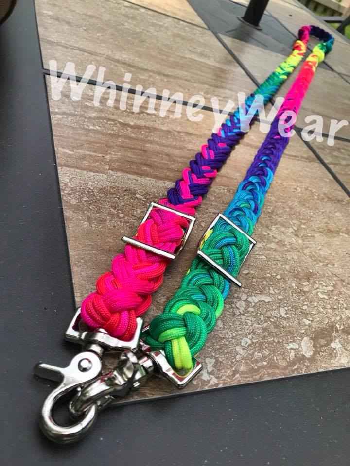 WhinneyWear Custom Neon Ombre Rainbow Reins