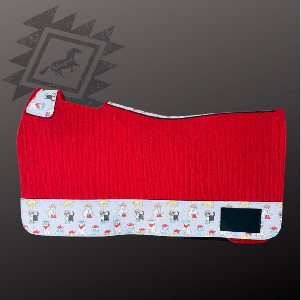 Red & Meowdy Wool Saddle Pad - 28"x30"