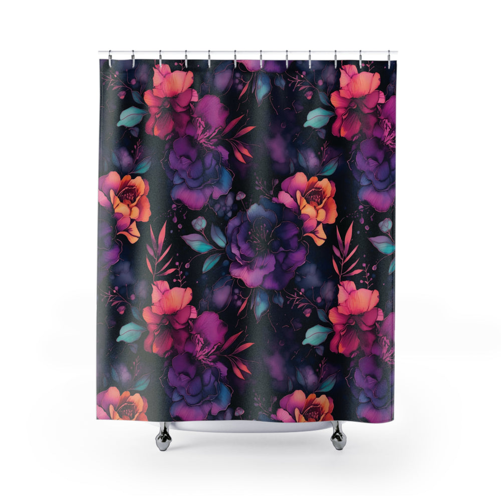 Midnight Bloom Shower Curtain