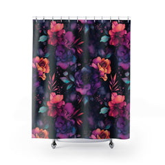 Midnight Bloom Shower Curtain