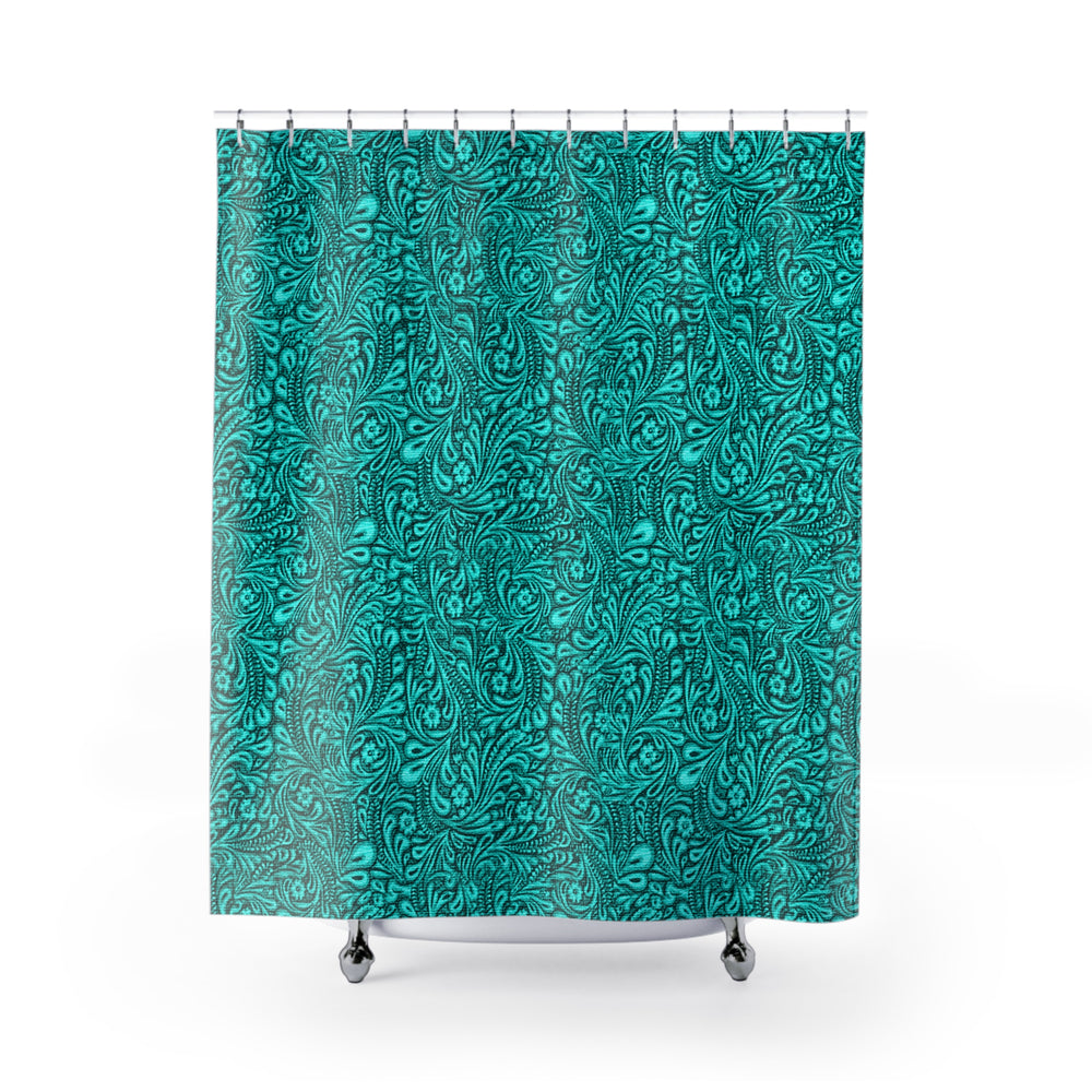 Toolin Turquoise Shower Curtain