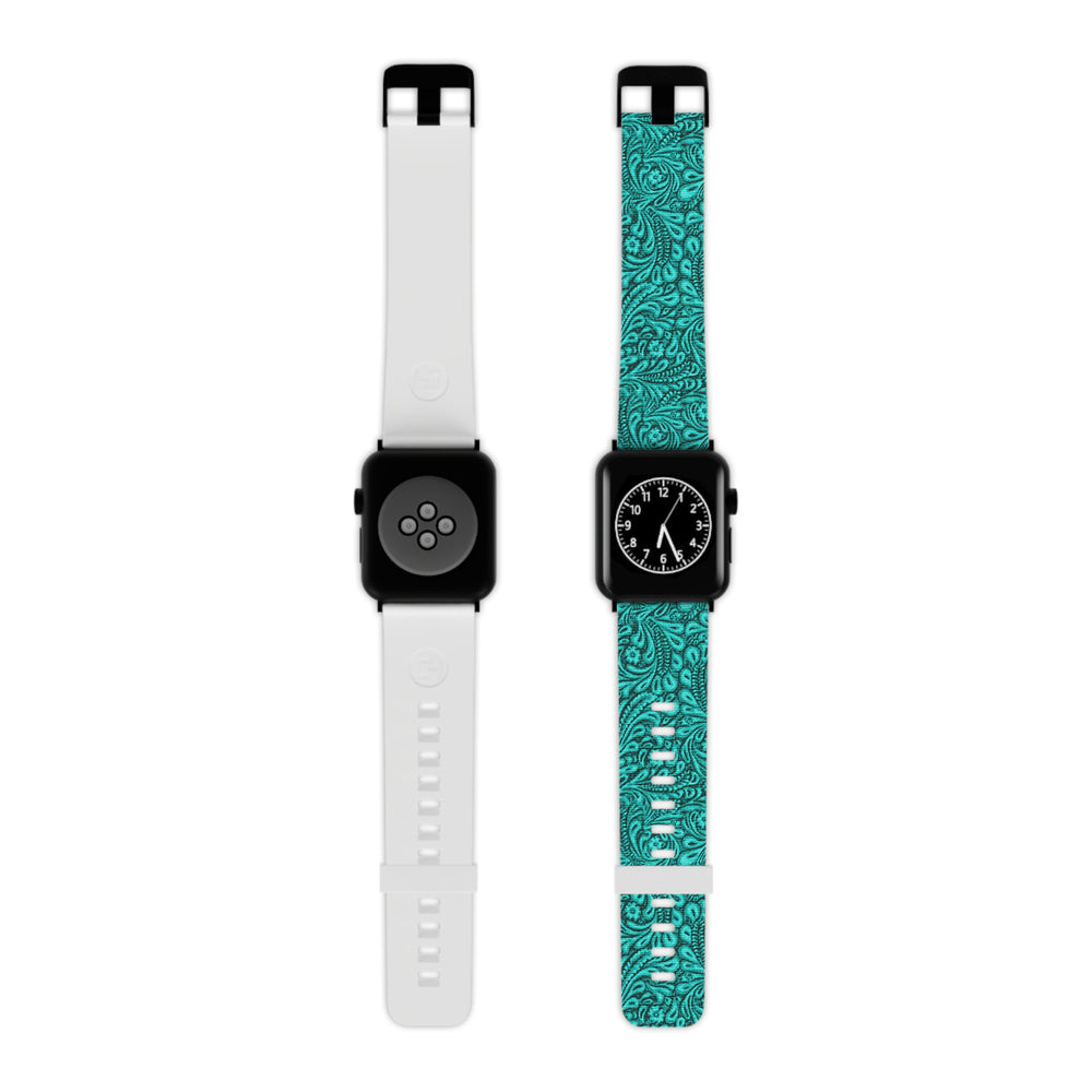 Tooled Turquoise Watch Band