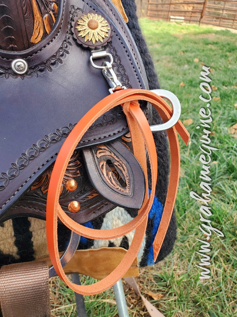 Orange Latigo Saddle Strings (Pair)