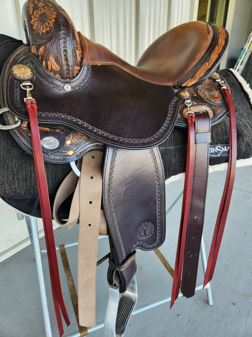 Burgundy Latigo Saddle Strings (Pair)