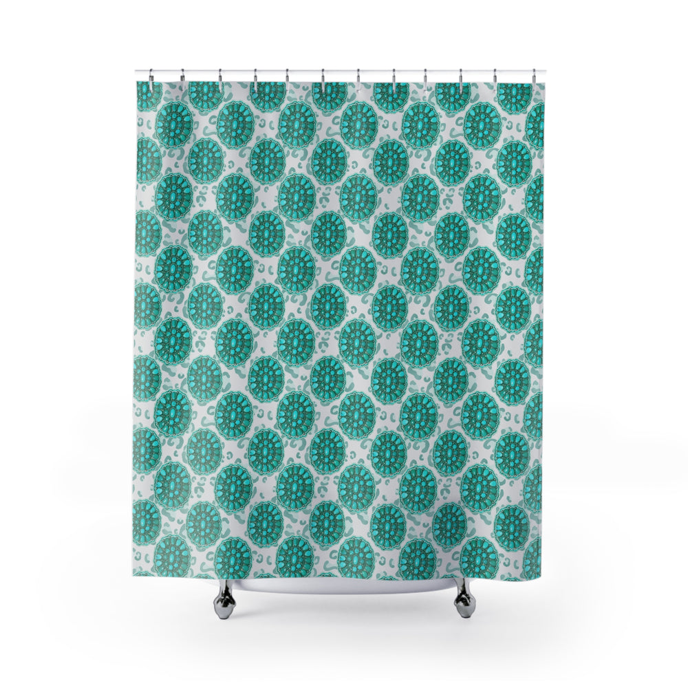 Zuni Turquoise Shower Curtain