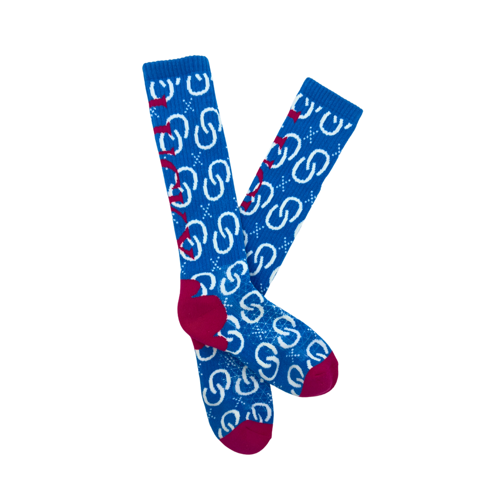 High Maintenance Cowgirl Sky Blue Performance Boot Socks