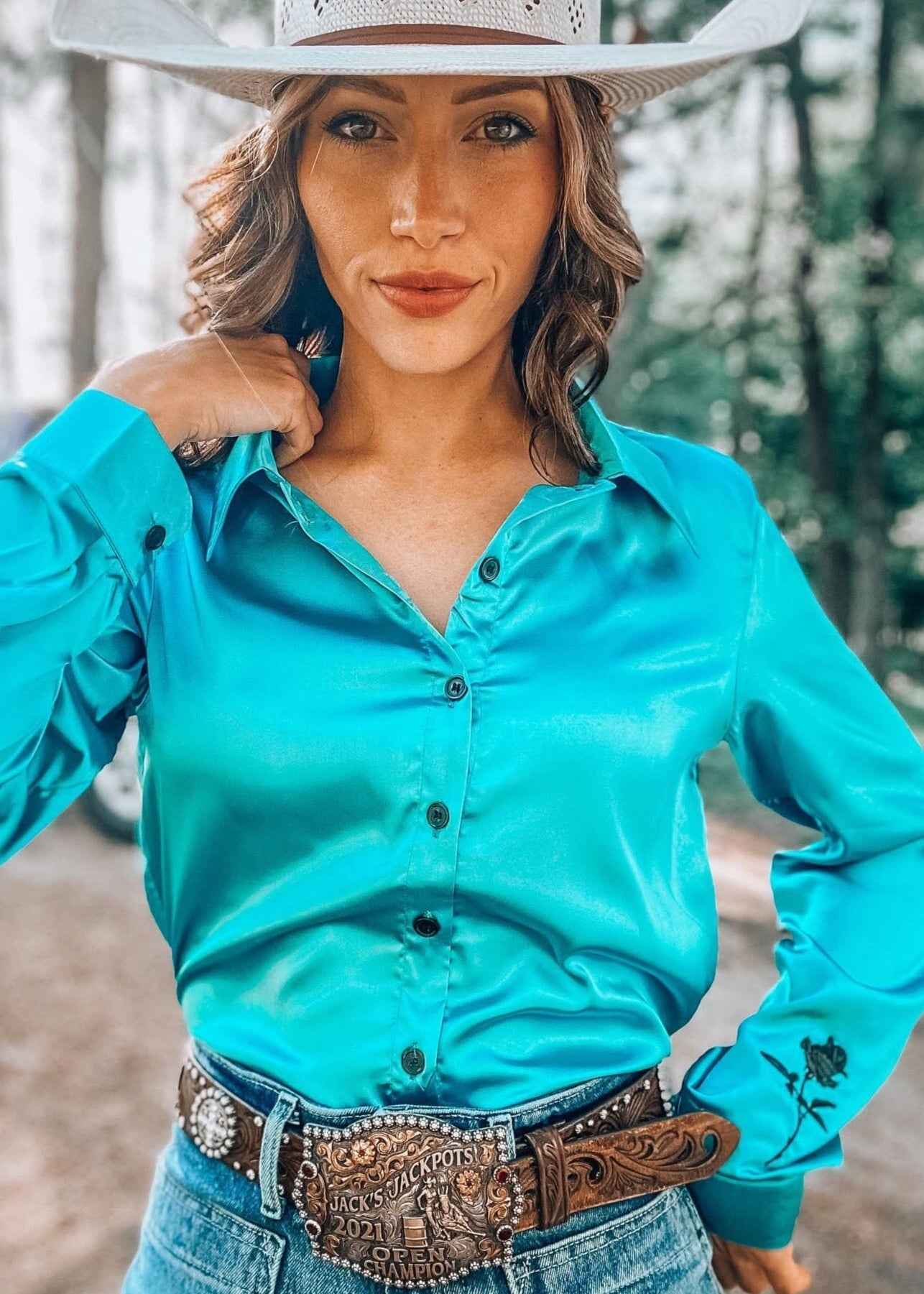 Meowdy Satin Rodeo Shirt