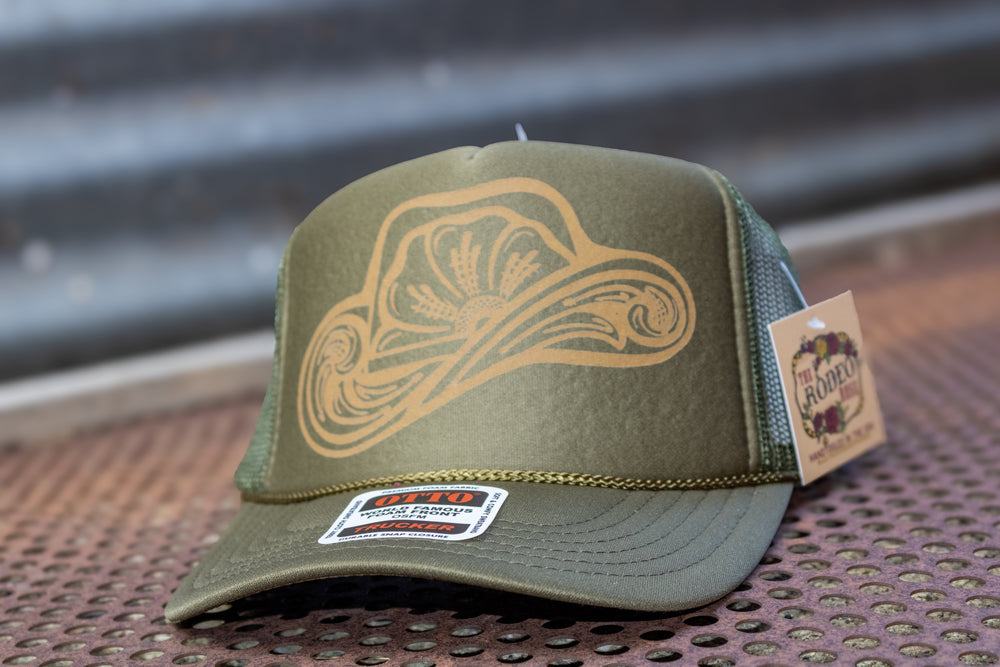 Tooled Cowboy Hat Graphic Cap Jewel Tones