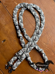 7ft Shades of Grey Rhinestone Braided Reins