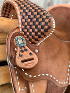 *Custom Checkered Tooled Barrel Saddle - Upgrades Half Off*