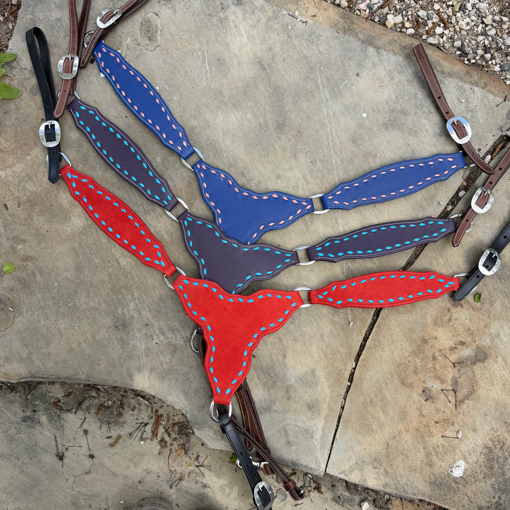 Colored Leather Gladiator Style Breastcollar