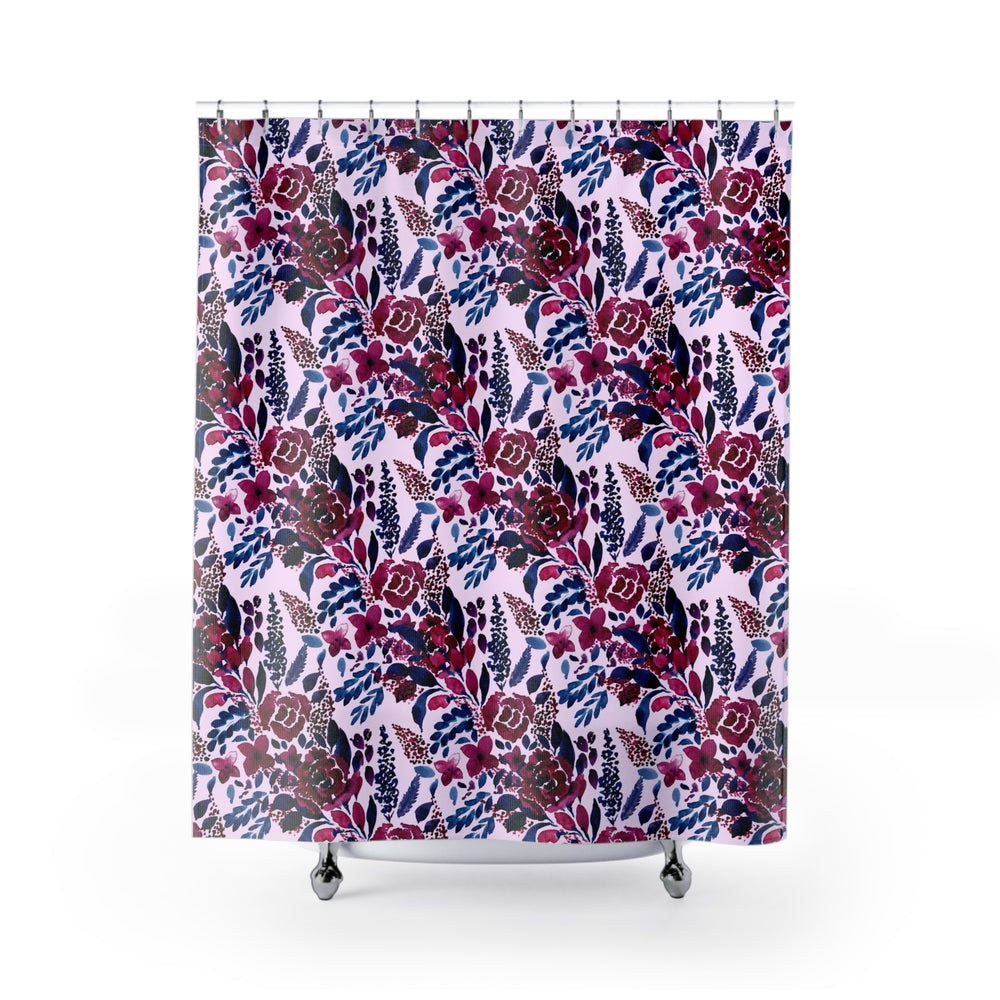Burgundy Bloom Shower Curtain