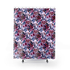 Burgundy Bloom Shower Curtain