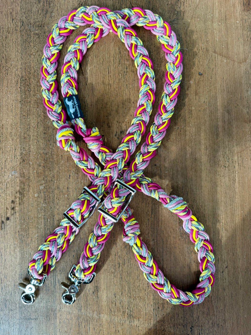 7ft Pink Lemonade Rhinestone Braided Reins