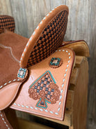 *Custom Checkered Tooled Barrel Saddle - Upgrades Half Off*