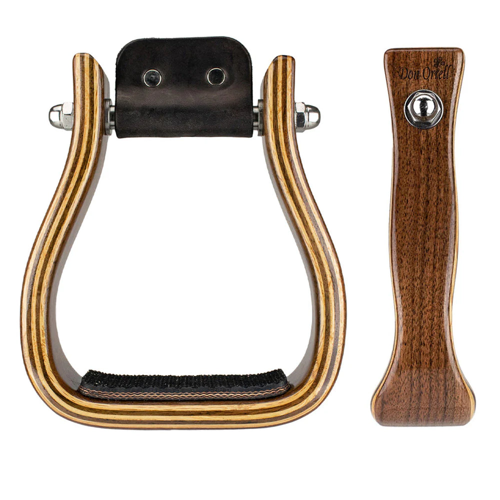 Don Orell Wooden Stirrups - 3" Barrel Racer