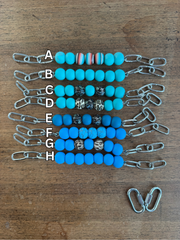 Blue Hue Colored Silicone Beaded Curb Chain
