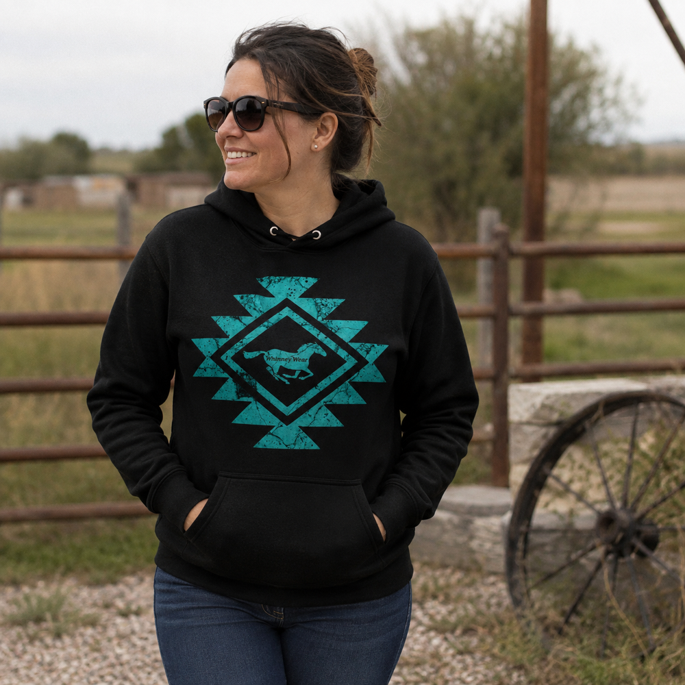 Whinney Hoodie - Turquoise Logo
