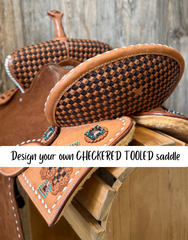 Custom Checkered Tooled Barrel Saddle