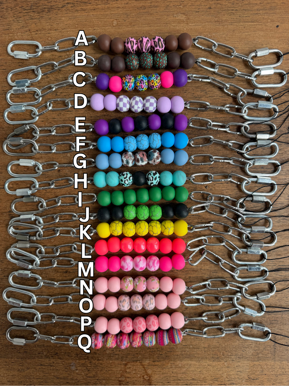 Assorted Silicone Beaded Curb Chain