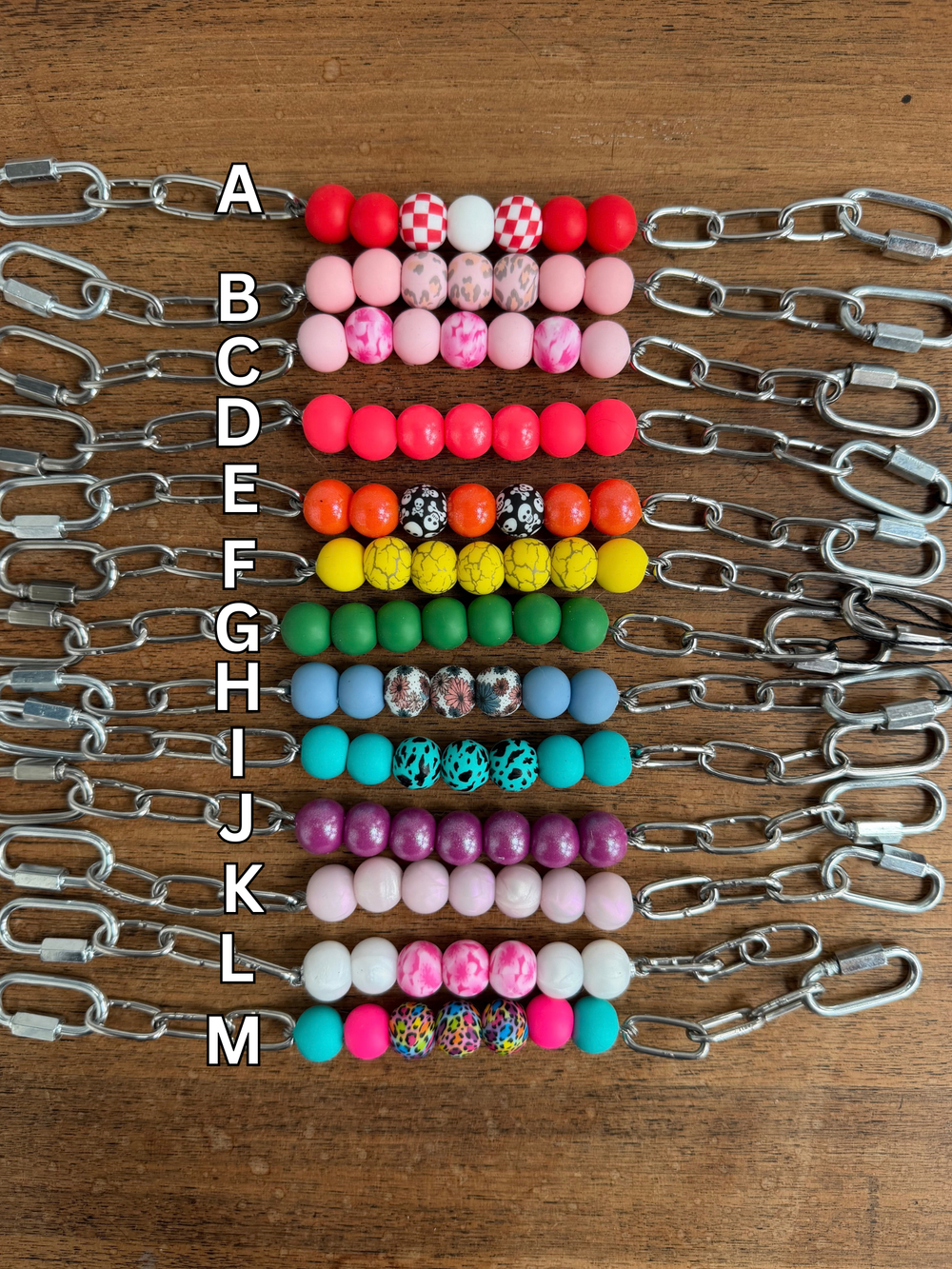 Assorted Silicone Beaded Curb Chain