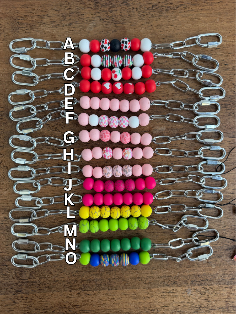 Assorted Silicone Beaded Curb Chain