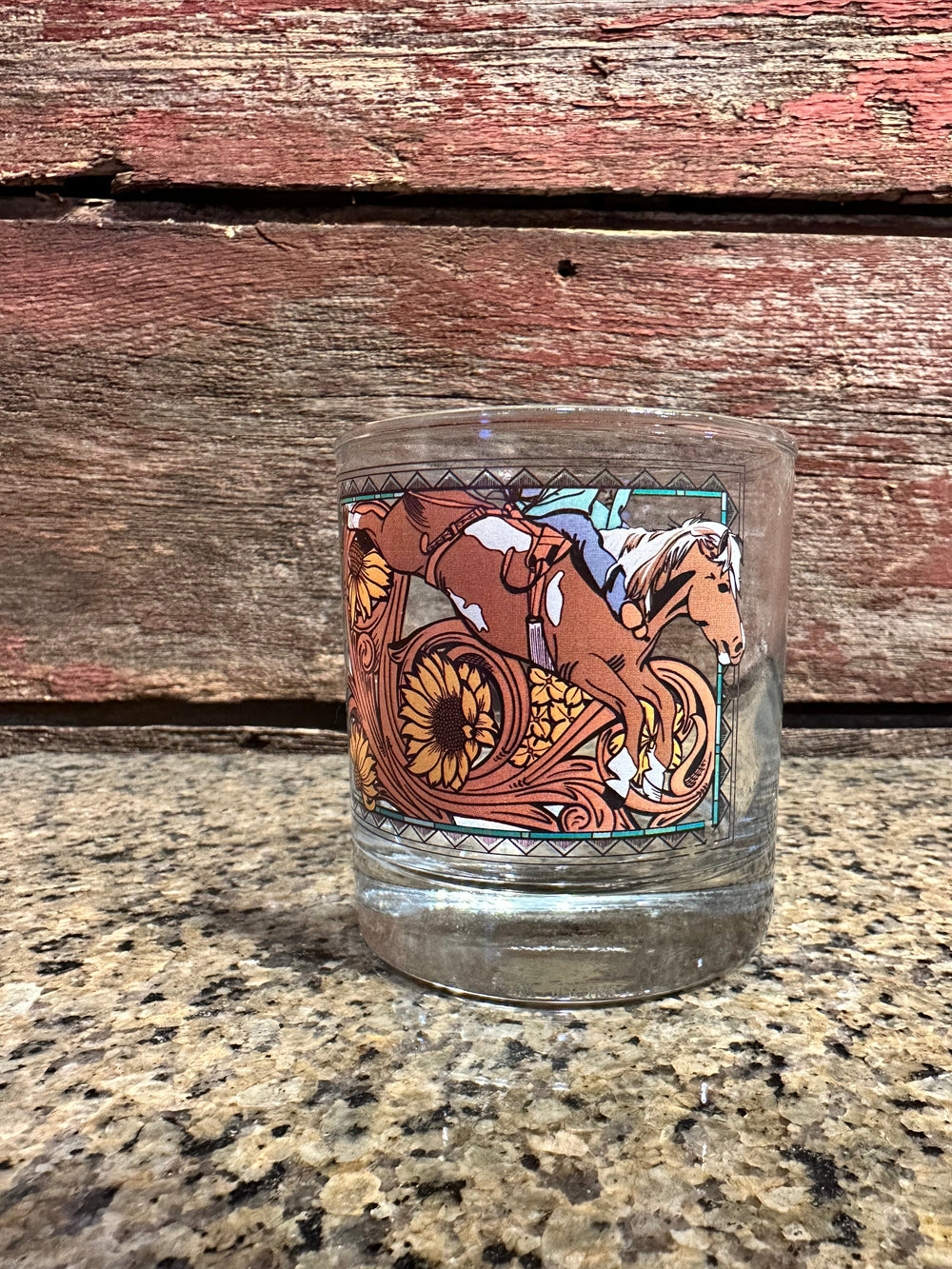 On the Rocks Glass Bareback Horse
