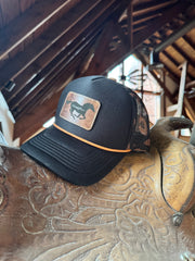 Black & Copper Cheetah WhinneyWear Patch Hat