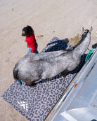Pre order Portable Stall Mat Black on Grey Leopard Design-5x10