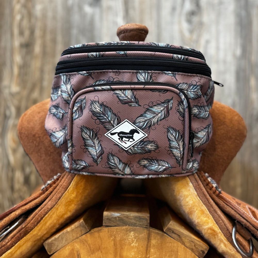 Mocha Feathers Pommel Pack – Saddle Pommel Bag | WhinneyWear