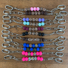 Cheetah Themed Silicone Beaded Curb Straps