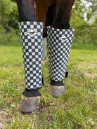 Buzz Off Fly Boots: B&W Checkered (JR HSRF)