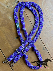 8ft Purple Ombré Camo Braided Reins