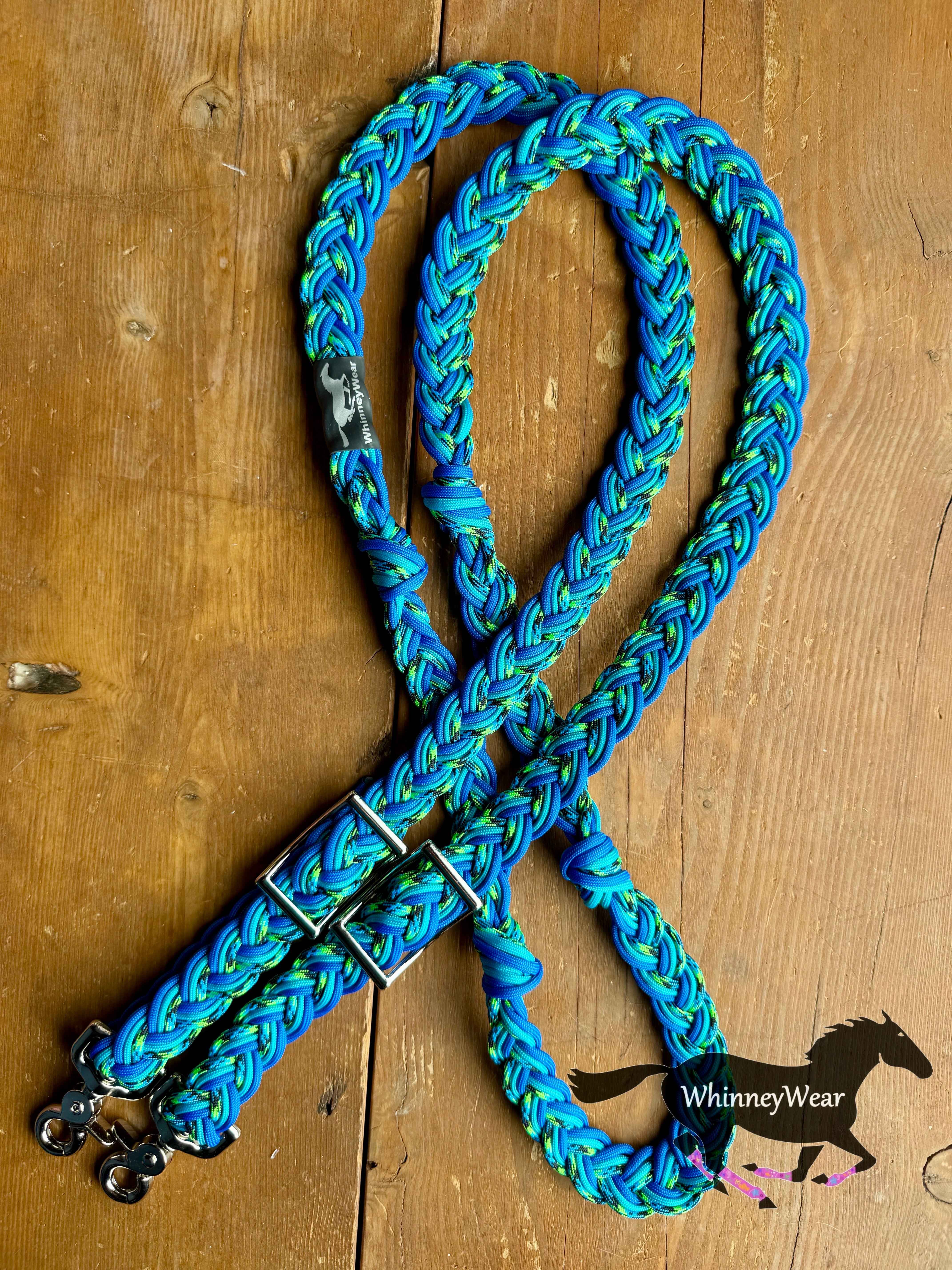 8ft Peacock Braided Reins