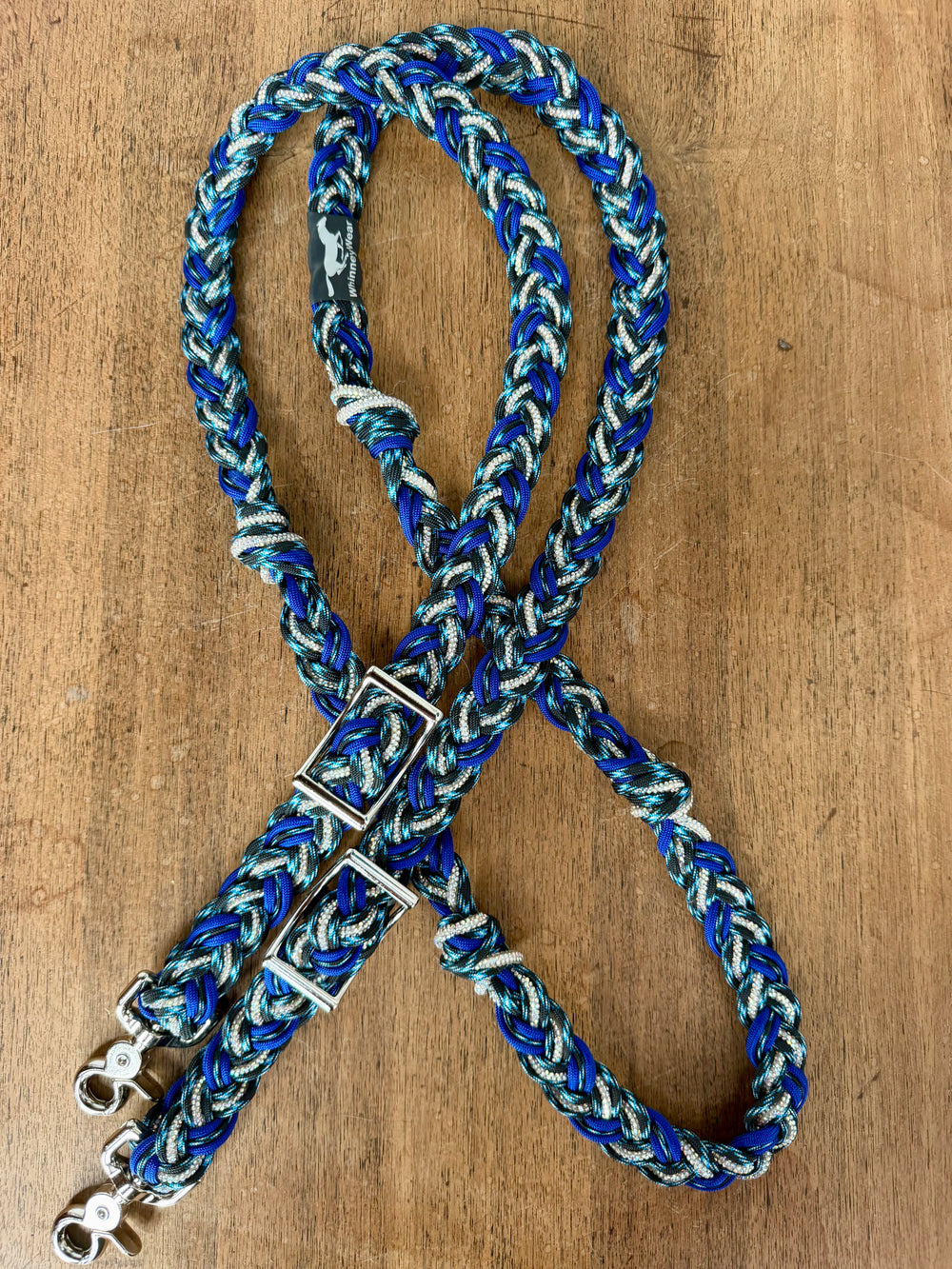 8ft Midnight Sky Rhinestone Braided Reins