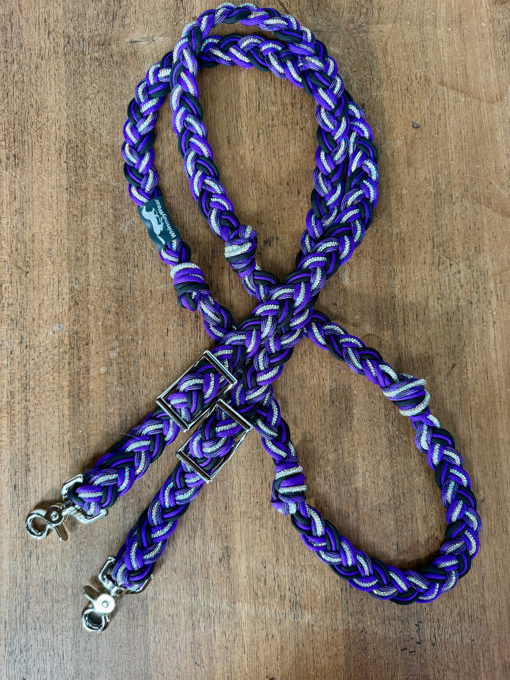 8ft Passion Rhinestone Braided Reins