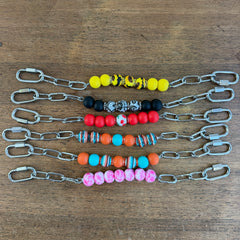 Assorted Patterned Silicone Beaded Curb Straps