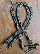 8ft Black & Gold Braided Reins
