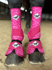 Made to Order Pink Leopard Horse Sport Boots | WhinneyWear