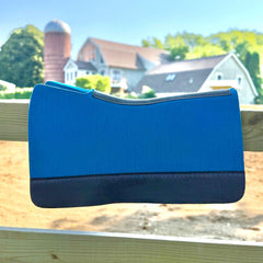 30x28” Western Wool Saddle Pad - Royal Blue with Purple Buckstitch