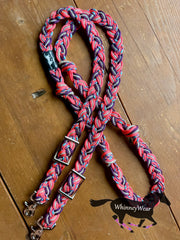 7ft Punchy Rhinestone Braided Reins