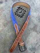 Royal Blue Suede & Tooled Belt