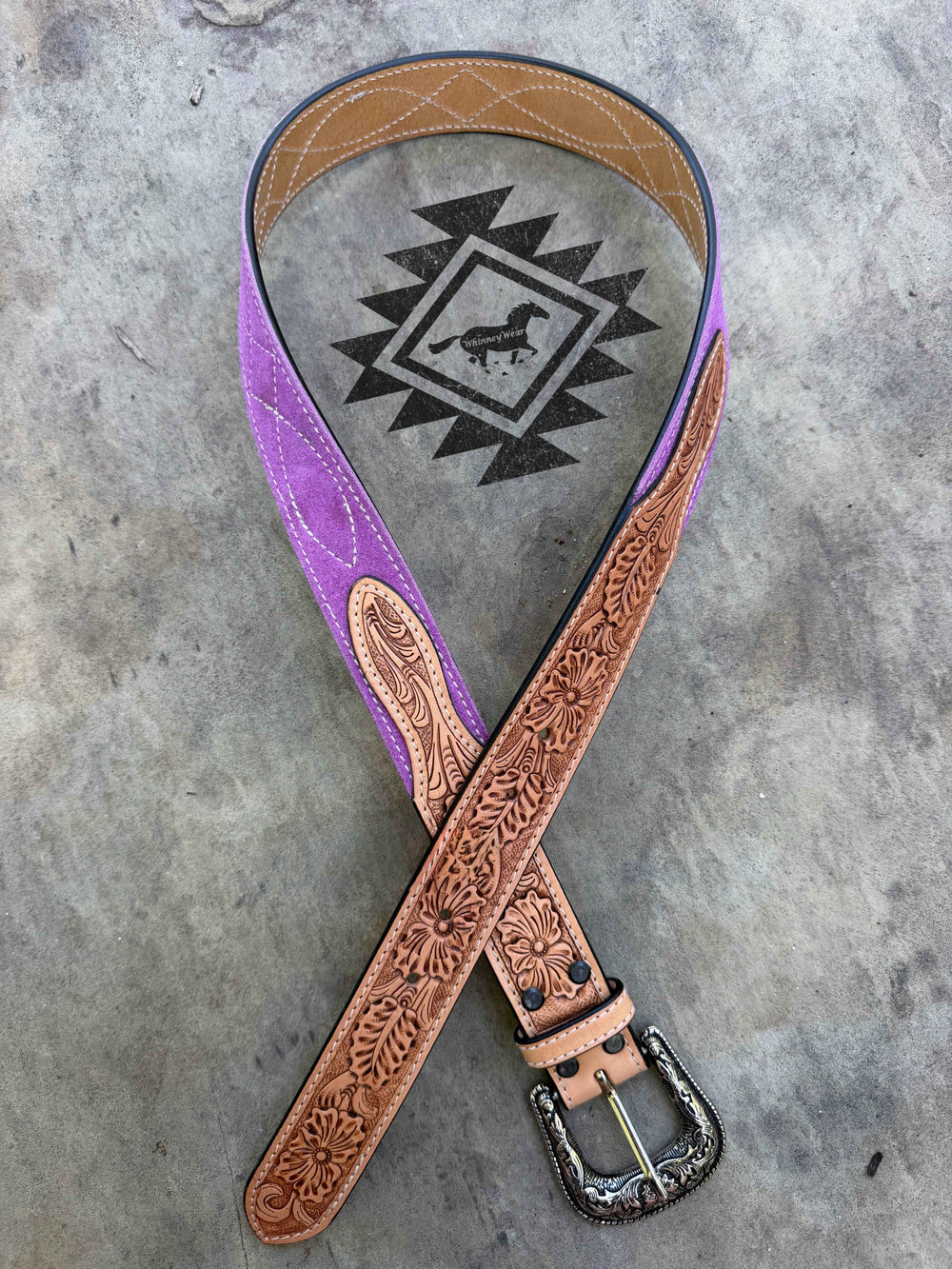 Pink Suede & Tooled Belt